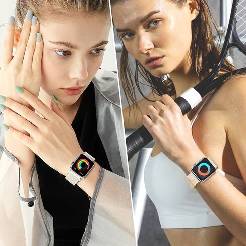 6 Pack Sport Loop Band Compatible with Apple Watch 38mm 40mm 41mm 42mm 44mm 45mm 46mm 49mm for iWatch Ultra Series 11 10 9 8 7 6 5 SE 4 3 2 1 Strap Nylon Women Men Stretchy Braided Wristband Breathable in Kuwait