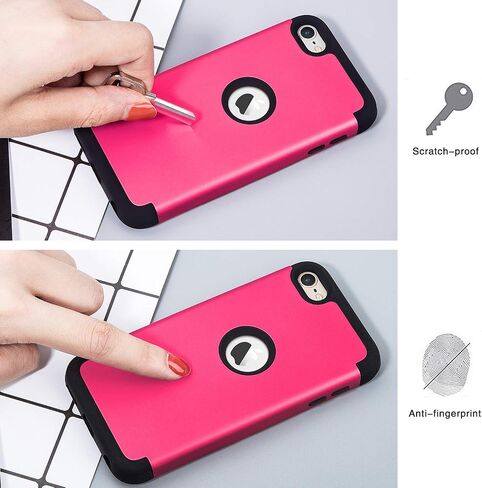 iPod Touch 7th Generation Case with 2 Screen Protector, IDweel Heavy Duty High Impact Shockproof Case Cover Protective Case for iPod Touch 5/6/7th Generation, Deep Purple+Black in Kuwait