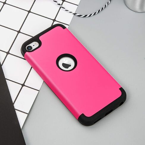 iPod Touch 7th Generation Case with 2 Screen Protector, IDweel Heavy Duty High Impact Shockproof Case Cover Protective Case for iPod Touch 5/6/7th Generation, Deep Purple+Black in Kuwait