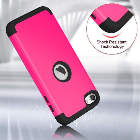 iPod Touch 7th Generation Case with 2 Screen Protector, IDweel Heavy Duty High Impact Shockproof Case Cover Protective Case for iPod Touch 5/6/7th Generation, Deep Purple+Black in Kuwait