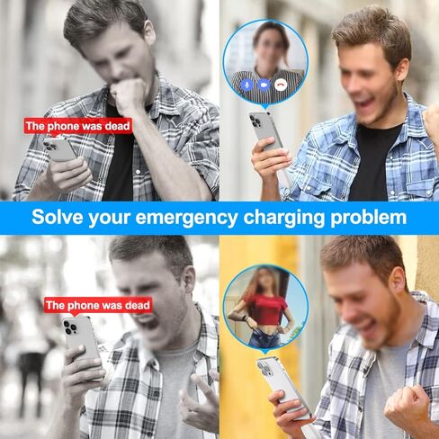 EMNT Keychain Portable Charger for iPhone, 2000mAh Mini Power Emergency Pod, Ultra-Compact External Fast Charging Power Bank Battery Pack, Key Ring Cell Phone Charger,Small Charger for AirPods,Black in Kuwait