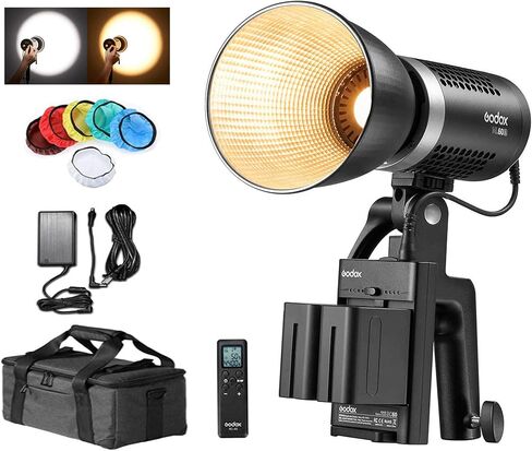 Godox ML60Bi ML60 Bi 60W Bi-Color LED Light Silent Mode Portable Brightness Adjustment Support Li-ion Outdoor LED Light with 2X NP970 Lithium Battery in Saudi Arabia