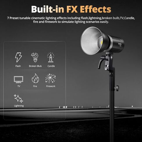 Godox ML60Bi ML60 Bi 60W Bi-Color LED Light Silent Mode Portable Brightness Adjustment Support Li-ion Outdoor LED Light with 2X NP970 Lithium Battery in Saudi Arabia