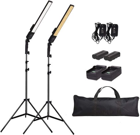 Battery Powered Photography Light Outdoor Portable Handheld Wand | LED Video Light Stick Dimmable 2800K-5500K Photo Studio Light Kit with NP-F970 Li-ion Battery and Stand for Portrait, YouTube in Saudi Arabia