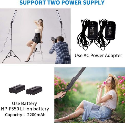 Battery Powered Photography Light Outdoor Portable Handheld Wand | LED Video Light Stick Dimmable 2800K-5500K Photo Studio Light Kit with NP-F970 Li-ion Battery and Stand for Portrait, YouTube in Saudi Arabia