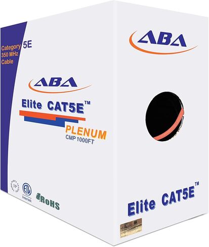 CAT5E Plenum (CMP)، 1000 قدم، UTP 24AWG، نحاس نقي صلب، 350 ميجا هرتز، معتمد من UL، كابل إيثرنت بالجملة باللون الأزرق in Saudi Arabia