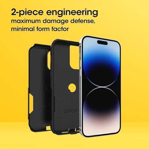 حافظة OtterBox iPhone 14 Pro Max (فقط) من سلسلة Commuter - شركة TREES (أخضر)، رفيعة ومتينة، مناسبة للجيب، مع حماية للمنافذ in Kuwait