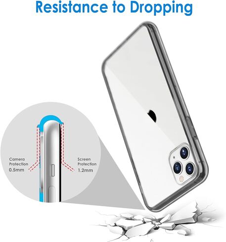 JETech Case for iPhone 11 Pro Max 6.5-Inch, Non-Yellowing Shockproof Phone Bumper Cover, Anti-Scratch Clear Back (Clear) in Kuwait