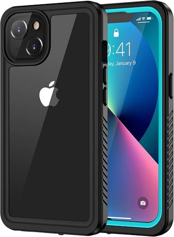 حافظة Lanhiem iPhone 13 المغناطيسية، حافظة مقاومة للماء والغبار والصدمات مع واقي شاشة مدمج متوافق مع Magsafe، غطاء حماية كامل للجسم لهاتف iPhone 13 6.1 بوصة - أسود in Saudi Arabia