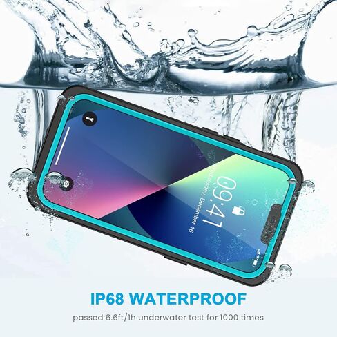 حافظة Lanhiem iPhone 13 المغناطيسية، حافظة مقاومة للماء والغبار والصدمات مع واقي شاشة مدمج متوافق مع Magsafe، غطاء حماية كامل للجسم لهاتف iPhone 13 6.1 بوصة - أسود in Saudi Arabia