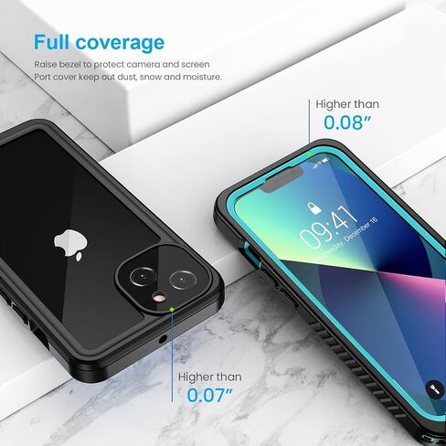 حافظة Lanhiem iPhone 13 المغناطيسية، حافظة مقاومة للماء والغبار والصدمات مع واقي شاشة مدمج متوافق مع Magsafe، غطاء حماية كامل للجسم لهاتف iPhone 13 6.1 بوصة - أسود in Saudi Arabia