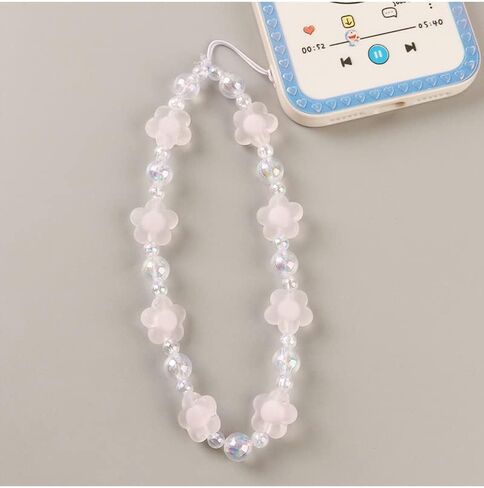 tenghong2021 Boho Cute Phone Charm Chain Strap Beaded Phone Keychain Butterfly Flower Pearl Phone Lanyard for Women Girls in Kuwait