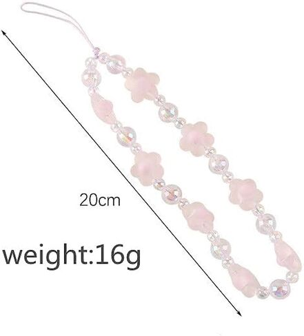 tenghong2021 Boho Cute Phone Charm Chain Strap Beaded Phone Keychain Butterfly Flower Pearl Phone Lanyard for Women Girls in Kuwait