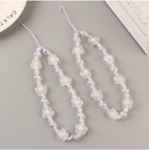 tenghong2021 Boho Cute Phone Charm Chain Strap Beaded Phone Keychain Butterfly Flower Pearl Phone Lanyard for Women Girls in Kuwait
