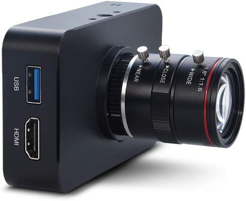 كاميرا MOKOSE 12MP HDMI 1080P USB HD كاميرا ويب للتدريس، تسجيل 4K @ 30FPS صناعة C/CS-Mount مع عدسة تكبير يدوية 6-12 مم بدون تشويه in Kuwait