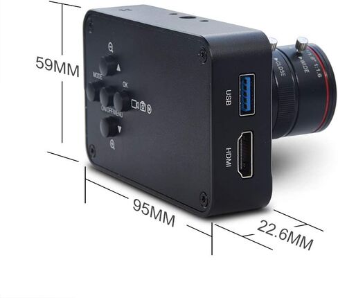 كاميرا MOKOSE 12MP HDMI 1080P USB HD كاميرا ويب للتدريس، تسجيل 4K @ 30FPS صناعة C/CS-Mount مع عدسة تكبير يدوية 6-12 مم بدون تشويه in Kuwait
