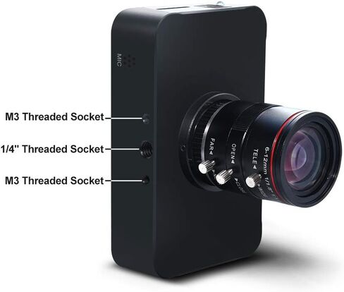 كاميرا MOKOSE 12MP HDMI 1080P USB HD كاميرا ويب للتدريس، تسجيل 4K @ 30FPS صناعة C/CS-Mount مع عدسة تكبير يدوية 6-12 مم بدون تشويه in Kuwait