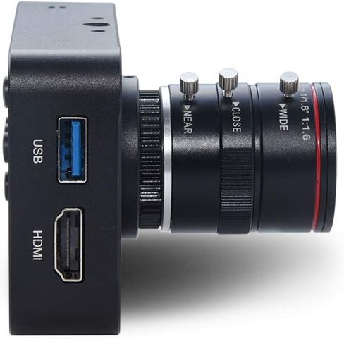 كاميرا MOKOSE 12MP HDMI 1080P USB HD كاميرا ويب للتدريس، تسجيل 4K @ 30FPS صناعة C/CS-Mount مع عدسة تكبير يدوية 6-12 مم بدون تشويه in Kuwait