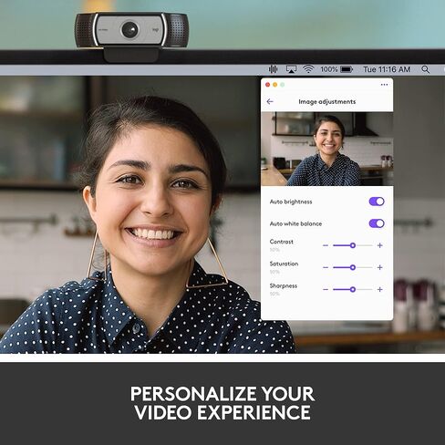 Logitech C930s Pro HD Webcam, Full HD 1080p video calling, Noise-canceling mic, HD auto light correction, wide Field of View, Works with Microsoft Teams, Zoom, Google Voice, Google Meet, PC/Mac/Laptop in Saudi Arabia