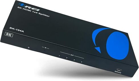 موزع HDMI OREI 8K 1 X 2، مكرر مع مستخرج الصوت UltraHD يدعم ما يصل إلى 4K @ 120 هرتز IR EDID HDCP 2.3 - (BK-102A) (1x2 - مخرج الصوت) in Kuwait
