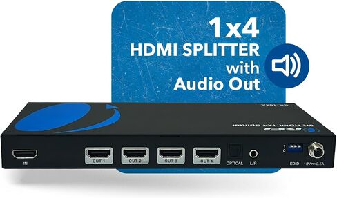 موزع HDMI OREI 8K 1 X 2، مكرر مع مستخرج الصوت UltraHD يدعم ما يصل إلى 4K @ 120 هرتز IR EDID HDCP 2.3 - (BK-102A) (1x2 - مخرج الصوت) in Kuwait