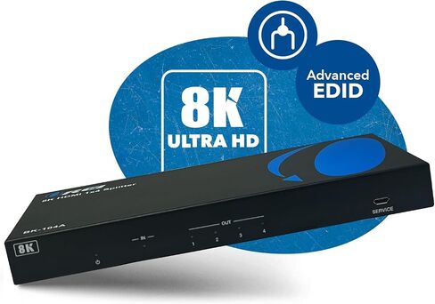 موزع HDMI OREI 8K 1 X 2، مكرر مع مستخرج الصوت UltraHD يدعم ما يصل إلى 4K @ 120 هرتز IR EDID HDCP 2.3 - (BK-102A) (1x2 - مخرج الصوت) in Kuwait
