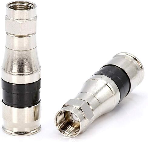 THE CIMPLE CO Compression Connectors for RG11 Coaxial Cable - Indoor/Outdoor Coax Couplers with Watertight O-Ring - F81, F-Type, 75 Ohm, 3 GHz, Black, 10 Pack in Kuwait