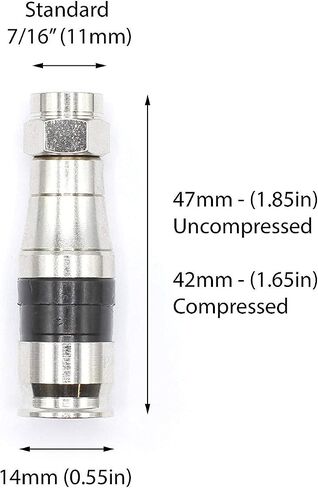 THE CIMPLE CO Compression Connectors for RG11 Coaxial Cable - Indoor/Outdoor Coax Couplers with Watertight O-Ring - F81, F-Type, 75 Ohm, 3 GHz, Black, 10 Pack in Kuwait