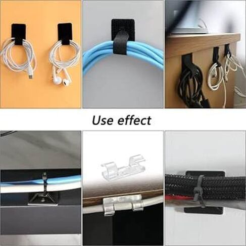 Lovonto 210 Pcs Cable/Cord Management Organizer Kit; PC Setup Accessories Including Cable Sleeves, Adhesive Cable Organizer Clips, Cord Keepers, Cable Holders and Ties for Home, Office Electronics in Kuwait