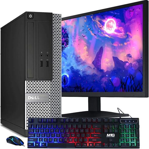 Dell OptiPlex Computer Desktop PC, Intel Core i5-3rd, 16GB RAM, 1TB HDD, MTG New 22 inch LED Monitor, RGB Speaker and Keyboard Mouse, WiFi, Windows 10 Pro (Renewed) in Saudi Arabia