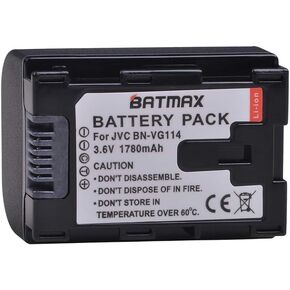 Batmax 1780mAh BN-VG114 Battery for JVC BN-VG107U, BN-VG108U, BN-VG114U, BN-VG121U, BN-VG138U Camcorder Batteries in Saudi Arabia