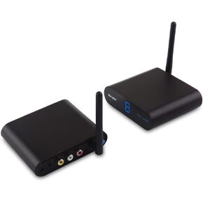 جهاز ارسال واستقبال الفيديو والصوت مع موسع عن بعد بالاشعة تحت الحمراء 5.8GHz 8 قنوات لكيبل البث والاقمار الصناعية ودي في دي الى التلفزيون لاسلكيا لكيبل ار سي ايه - غير متوافق مع HDMI (RCA5) in Kuwait