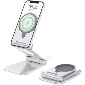 OMOTON MS02 Phone Stand for Magsafe Charger, Phone Holder for iPhone Silver in Kuwait