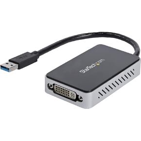 StarTech.com USB 3.0 to HDMI & DVI Adapter with 1x USB Port - External Video & Graphics Card Adapter - Dual Monitor Hub - Supports Windows (USB32HDEH), Black
