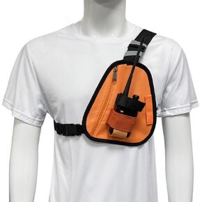 LSENG Radio Chest Harness Shoulder Radio Holster Chest Pack Adjustable Single Radio Pouch Two-Way Radio Holster for Motorola Radios and BAOFENG Walkie Talkies etc.