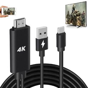 محول HDMI كابل USB من النوع C MHL 4K HD محول شحن سلك لـ iMac MacBook Samsung Laptop Galaxy S20 S10 S9 S8 Note 20 10 LG G8 G5 Q5 Android Phone لمراقبة جهاز العرض التلفزيوني (رمادي) in Kuwait