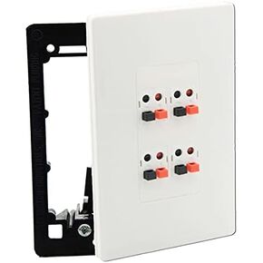 DIYTECH Premium 4 Speaker Wall Plate, Supports 4 Speaker Configurations, Screwless Design in Kuwait