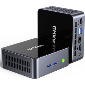 كمبيوتر صغير GMKtec Windows 11 Pro Intel Core i7-11390H (Turbo 5.0 جيجا هرتز) 32 جيجا DDR4 1 تيرابايت SSD كمبيوتر مكتبي صغير واي فاي 6، BT 5.2، DP، HDMI، RJ45 2.5G، USB3.2، أسود in Kuwait