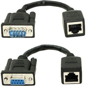 DB9 RS232 to RJ45 Extender DB9 9-Pin Serial Port Female&Male to RJ45-2Cable in Kuwait