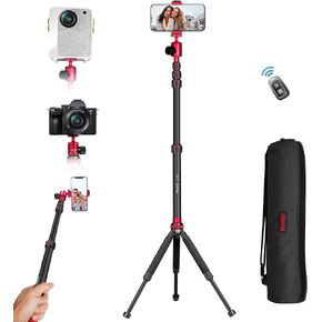 manbily كاميرا الهاتف الخليوي عصا سيلفي ترايبود monopod مع جهاز التحكم عن بعد لاسلكي، قابلة للتمديد السفر ترايبود الألومنيوم تمديد قضيب الكرة رئيس حامل الهاتف حقيبة حمل، ترايبود العرض، لمدونات الفيديو الحية in Kuwait