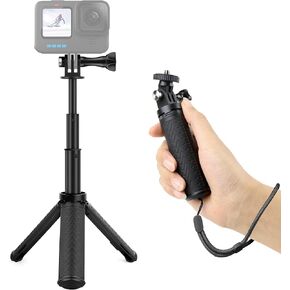 حامل ثلاثي القوائم عصا سيلفي بمقبض يدوي صغير من GEPULY لـ GoPro Hero 12 11 10 9 8 7 6 5 4 3 2 1، جلسة، فيوجن، ماكس ومعظم كاميرات الحركة، الهواتف المحمولة - استخدمه كعصا سيلفي مونوبود، مقبض، حامل ثلاثي القوائم in Kuwait