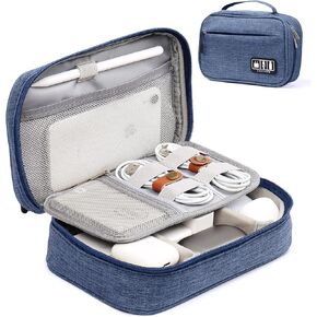 Luxtude Electronics Organizer Travel Case, Small Tech Organizer, Charger Pouch, Travel Tech Bag, Portable Electronics Bag, Travel Essentials for Apple Accessories/Mouse/SD/Cash/Pen, Pink, Women