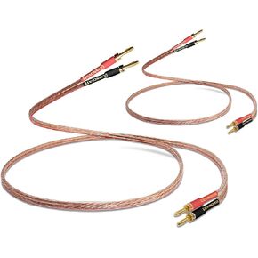 UCINNOVATE Speaker Cable with Banana Plugs, 2 Pack 2m 13 AWG Gold-Plated HiFi Speaker Wire with 4mm Male to Male Banana Tip Plugs for Speakers Amplifier Receiver Audio HiFi System (2X 6.6FT) in Kuwait