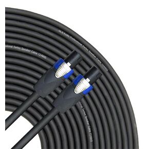 GLS Audio 6 feet Speaker Cable 12AWG Patch Cords - 6 ft Speakon to Speakon Professional Cables Black Neutrik NL4FX (NL4FC) 12 Gauge Wire - Pro 6' Speak-on Cord 12G - Single