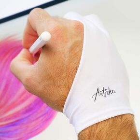 قفاز رسم Articka لجهاز لوحي الرسم الرقمي، iPad (واقي من التلطخ، إصبعين، يقلل الاحتكاك، ليكرا مرنة، جيد لليد اليمنى واليسرى) (متوسط، أسود)