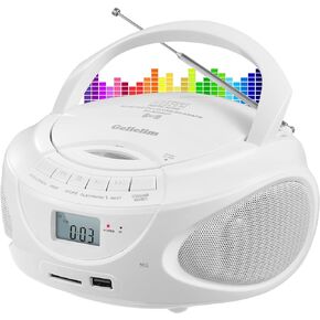 مشغل أقراص مضغوطة محمول من Gelielim، راديو AM/FM، مكبر صوت بلوتوث، يدعم CD/USB/SD/BT/AUX، مقبس سماعة الرأس، هدايا للوالدين in Kuwait