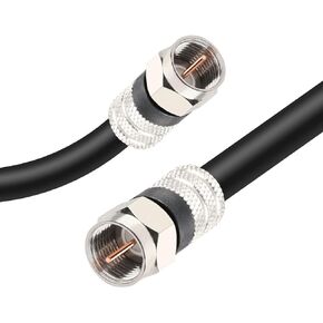 Digital Coaxial Cable(4 Feet) Quad Shielded Black RG6 Cable with F-Male Connectors in Kuwait