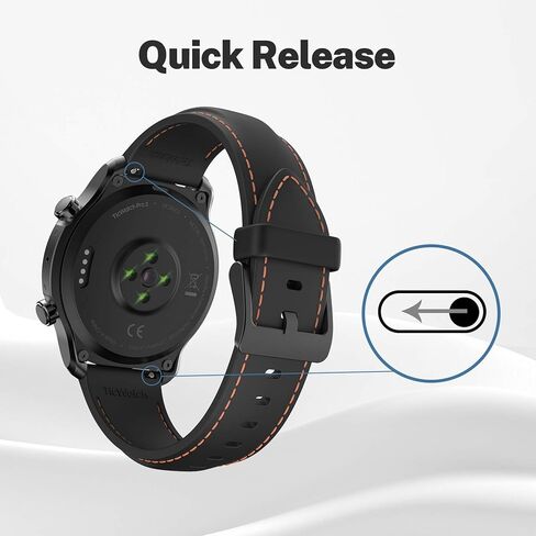 Ticwatch Pro 3 Ultra GPS/Pro 3 GPS/Pro 4G/ S2/E2 Original Watch Band Pro 22mm width silicone watch band, Pro 3 GPS/Ultra GPS replacement band (Black) in Kuwait