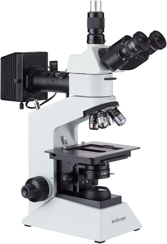 AmScope - 40X-800X Polarizing Metallurgical Microscope with Top and Bottom Lights + 18MP USB 3.0 Camera - ME580TA-PZ-2L-18M3 in Saudi Arabia