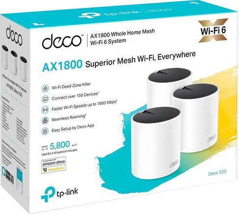 TP-Link Deco X25 AX1800 Whole-Home Mesh Wi-Fi 6 System, 2 Ports, 2.4 GHz/5 GHz in Saudi Arabia